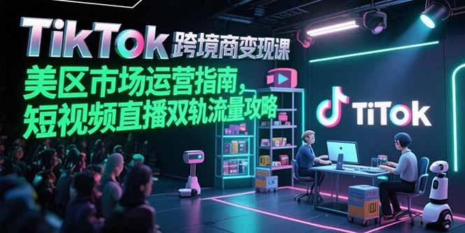TikTok跨境电商变现课，美区市场运营指南，短视频直播双轨流量攻略-yingqiuwz