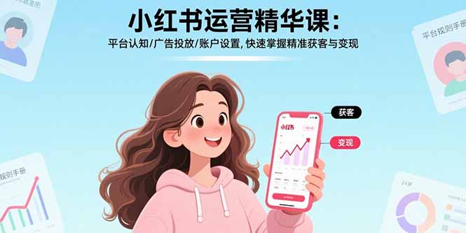 小红书运营精华课：平台认知/广告投放/账户设置,快速掌握精准获客与变现-yingqiuwz