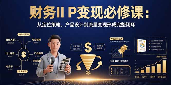 财务IP变现必修课：从定位策略、产品设计到流量变现形成完整闭环-yingqiuwz
