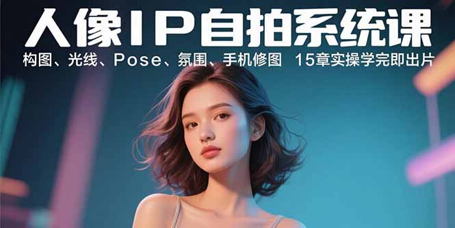 人像IP自拍系统课：构图、光线、Pose、氛围、手机修图 15章实操学完即出片-yingqiuwz