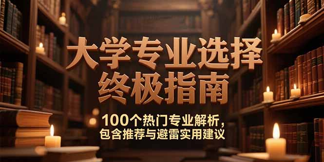 付费文：大学专业选择终极指南,100个热门专业解析,包含推荐与避雷实用建议-yingqiuwz