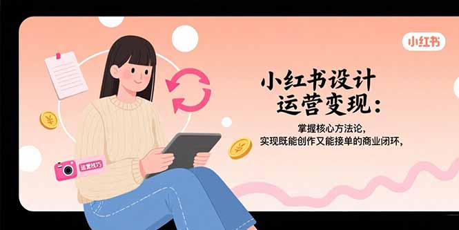 小红书设计运营变现：掌握核心方法论，实现既能创作又能接单的商业闭环-yingqiuwz
