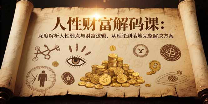 人性财富解码课6.0：深度解析人性弱点与财富逻辑，理论到落地完整解决方案-yingqiuwz