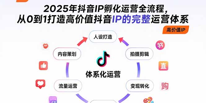 2025年抖音IP孵化运营全流程，从0到1打造高价值抖音IP的完整运营体系-yingqiuwz