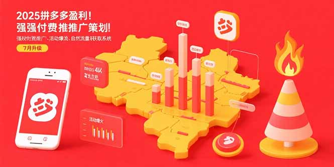 2025拼多多盈利地图：强付费推广策略/活动爆流/自然流量获取系统(7月更新-yingqiuwz
