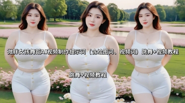微胖女孩舞蹈AI视频制作提示词(含绘图词、视频词) 跳舞+视频教程-yingqiuwz