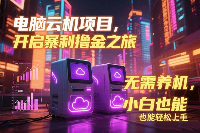 电脑云机项目 暴力撸金玩法，不需要养机 配置没有要求 单机100个窗口一…-yingqiuwz