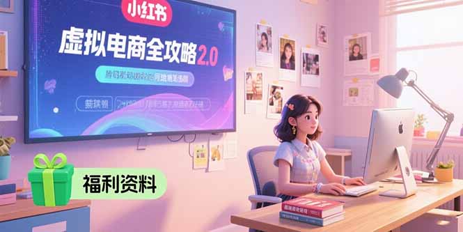 虚拟电商全攻略2.0，开店选品实操流程，账号定位、货源发布、笔记发布技巧-yingqiuwz