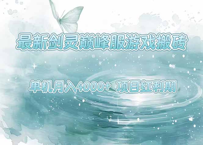 最新剑灵巅峰服游戏搬砖，项目红利期，单机稳定4000+操作简单好上手-yingqiuwz
