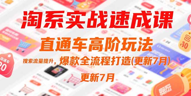 淘系实战速成课，直通车高阶玩法，搜索流量提升，爆款全流程打造(更新7月-yingqiuwz
