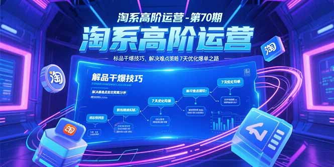 淘系高阶运营-第70期，标品干爆技巧，解决难点策略，大佬操盘方法-yingqiuwz