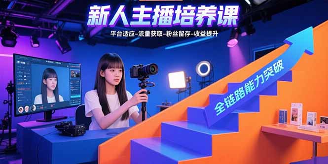 新人主播培养课：平台适应-流量获取-粉丝留存-收益提升 全链路能力突破-yingqiuwz