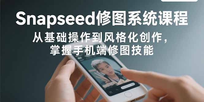 Snapseed修图系统课程：从基础操作到风格化创作，掌握手机端修图技能-yingqiuwz