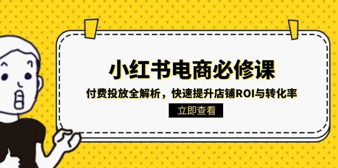 小红书电商必修课：付费投放全解析，快速提升店铺ROI与转化率-yingqiuwz