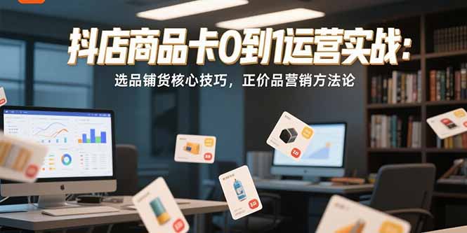 抖店商品卡0到1运营实战：选品铺货核心技巧，正价品营销方法论-yingqiuwz