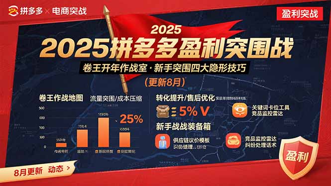 2025拼多多盈利突围战：卷王开年作战室，新手突围四大隐形技巧(更新8月-yingqiuwz
