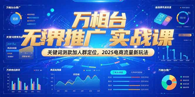 万相台无界推广实战课，关键词测款加人群定位，2025电商流量新玩法-yingqiuwz