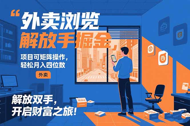 外卖浏览掘金项目 可矩阵操作 轻松日入500+-yingqiuwz