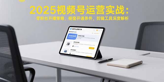2025视频号运营实战：零粉丝开播策略，橱窗开通条件，剪辑工具深度解析-yingqiuwz