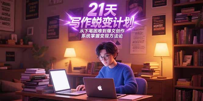 21天写作蜕变计划，从下笔困难到爆文创作，系统掌握变现方法论-yingqiuwz