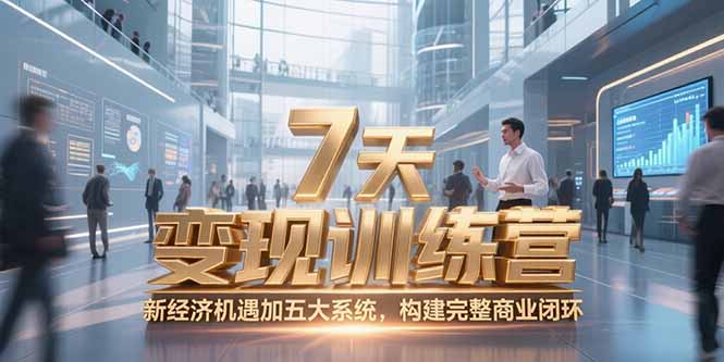 7天咨询师变现训练营，新经济机遇加五大系统，构建完整商业闭环-yingqiuwz