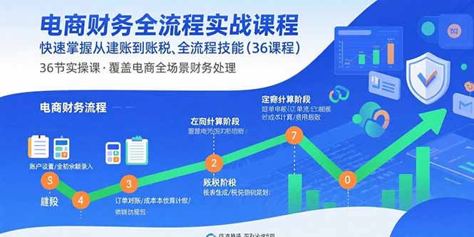 电商财务全流程实战课程：快速掌握从建账到报税的全流程技能(36节课-yingqiuwz