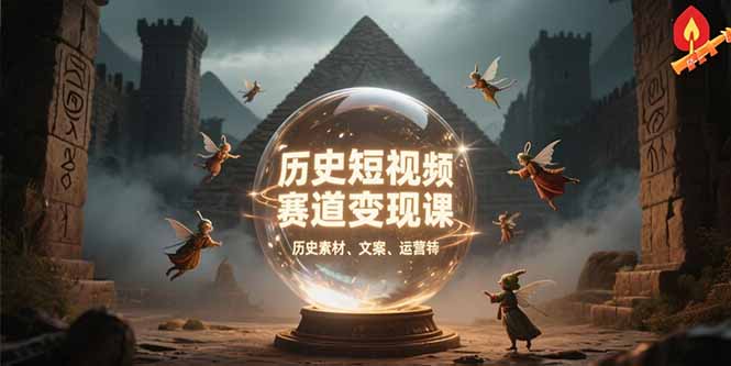 历史短视频赛道变现课，百集素材库应用，文案剪辑技巧，账号运营全案-yingqiuwz