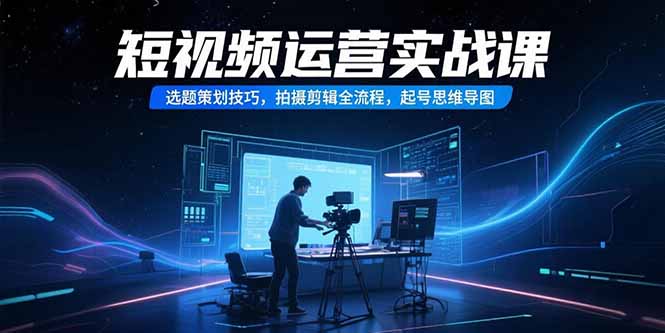 短视频运营实战课，选题策划技巧，拍摄剪辑全流程，起号思维导图-yingqiuwz