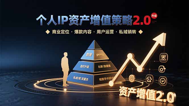 个人IP资产增值策略2.0 拆解商业定位/爆款内容/用户运营/私域销转四大模块-yingqiuwz