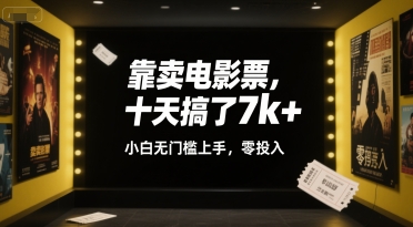 靠卖电影票，十天搞了7k+，小白无门槛上手，零投入【揭秘】-yingqiuwz