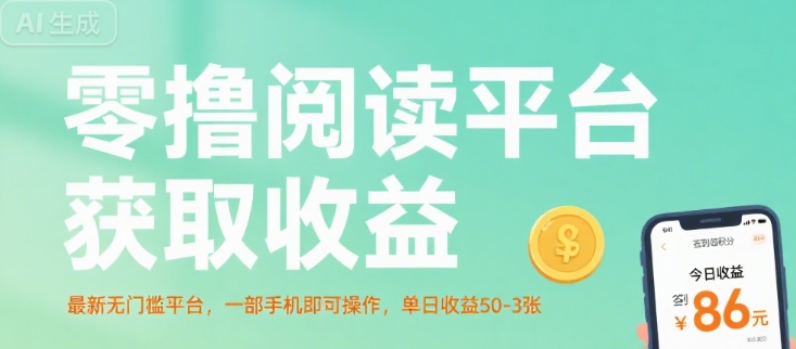 零撸阅读平台获取收益，最新无门槛平台，一部手机即可操作，单日收益50-3张【揭秘】-yingqiuwz
