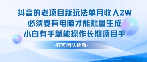 老项目新玩法单月收入2W小白有手就能操作长期项目-yingqiuwz