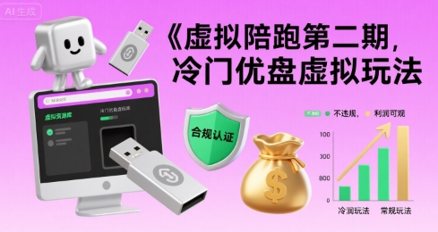 虚拟陪跑第二期，冷门优盘虚拟玩法，不违规，利润可观-yingqiuwz