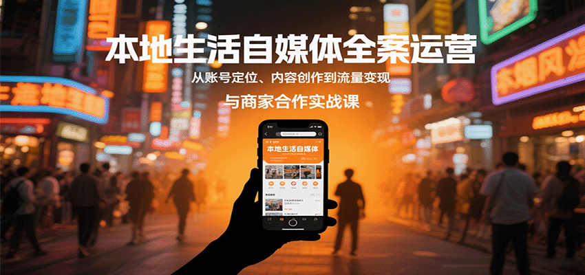 本地生活自媒体全案运营，从账号定位、内容创作到流量变现与商家合作实战课-yingqiuwz