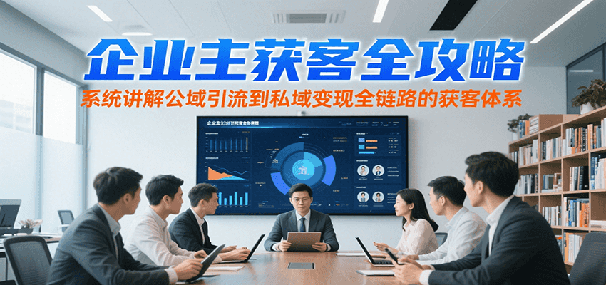 企业主获客全攻略，系统讲解公域引流到私域变现全链路的获客体系-yingqiuwz