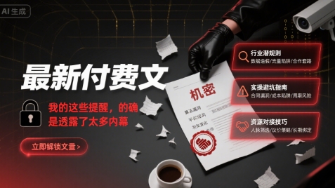 最新付费文：我的这些提醒，的确是透露了太多内幕-yingqiuwz