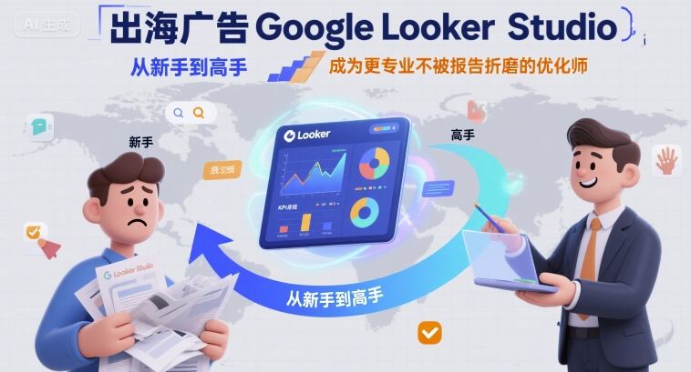 出海广告Google Looker Studio从新手到高手，成为更专业不被报告折磨的优化师-yingqiuwz