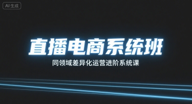 直播电商系统班，同领域差异化运营进阶系统课-yingqiuwz