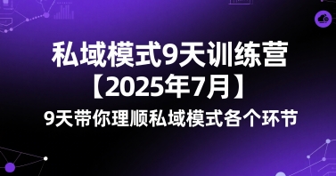 私域模式9天训练营【2025年7月】​9天带你理顺私域模式各个环节-yingqiuwz