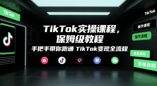 TikTok实操课程，保姆级教程，手把手带你跑通TikTok变现全流程-yingqiuwz