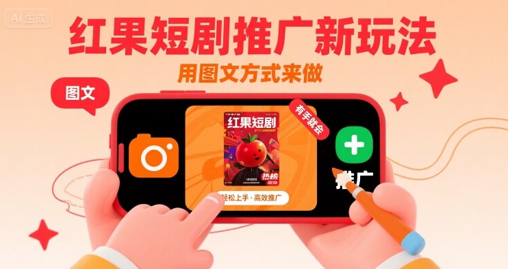 红果短剧推广新玩法，用图文方式来做，有手就会-yingqiuwz