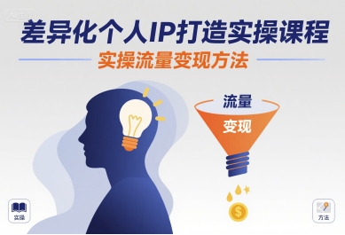 差异化个人IP打造实操课程，实操流量变现方法-yingqiuwz
