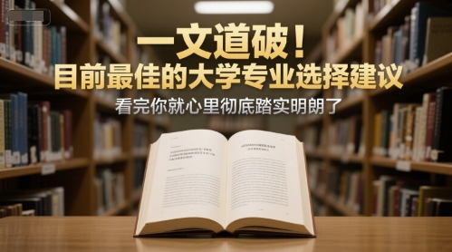付费文章：一文道破！目前最佳的大学专业选择建议，看完你就心里彻底踏实明朗了-yingqiuwz