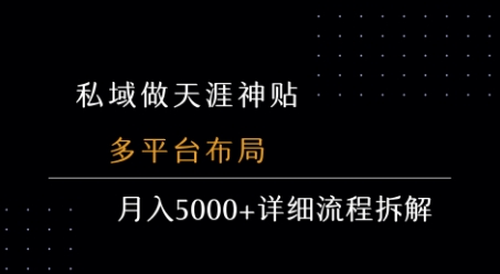 私域做天涯神贴 多平台布局 月入5k+详细流程拆解-yingqiuwz