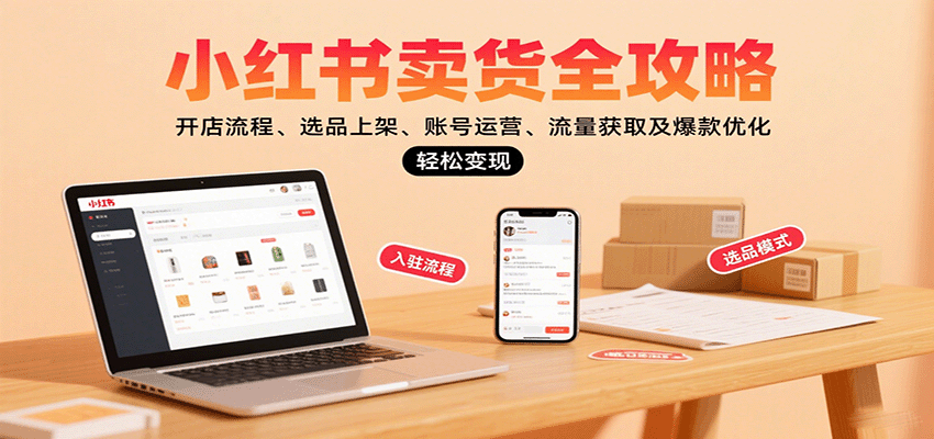 小红书卖货全攻略：开店流程、选品上架、账号运营、流量获取及爆款优化，轻松变现-yingqiuwz
