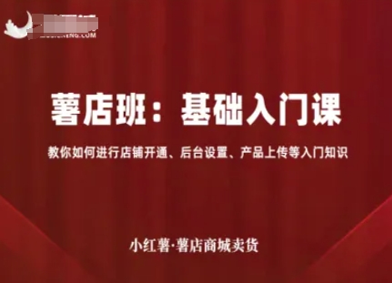 小红薯薯店商城卖货，基础入门课，教你如何进行店铺开通、后台设置、产品上传等入门知识-yingqiuwz