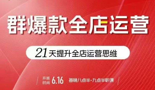 贾真电商群爆款全店运营，21天提升全店运营思维，起店、全店运营爆款不断-yingqiuwz