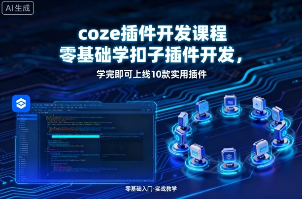 coze插件开发课程，零基础学扣子插件开发，学完即可上线10款实用插件-yingqiuwz