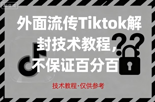 外面流传Tiktok解封技术教程，不保证百分百，具体自测-yingqiuwz