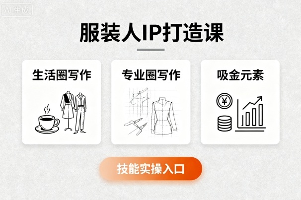 服装人IP打造课，文案创富+生活圈写作+专业圈写作+服装人专属+吸金元素+技能实操-yingqiuwz